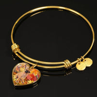 Cute Bullmastiff Print Luxury Heart Charm Bangle-Free Shipping - Deruj.com