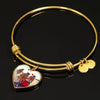 Clydesdale Horse Print Luxury Heart Charm Bangle-Free Shipping - Deruj.com