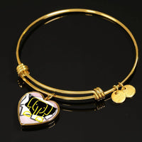 Cute Baby Elephant Print Heart Pendant Bangle-Free Shipping - Deruj.com