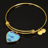 Fish Print Luxury Heart Charm Bangle-Free Shipping - Deruj.com