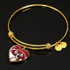 Chihuahua Print Heart Charm Bangle-Free Shipping - Deruj.com
