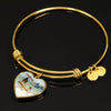 Glowlight Tetra Fish Print Heart Pendant Luxury Bangle-Free Shipping - Deruj.com