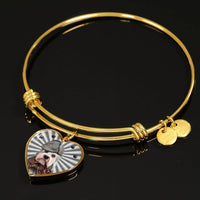 Dandie Dinmont Terrier Print Luxury Heart Charm Bangle-Free Shipping - Deruj.com