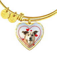 Cute Chinook Print Luxury Heart Charm Bangle-Free Shipping - Deruj.com