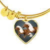 Haflinger Horse Print Heart Pendant Bangle-Free Shipping - Deruj.com