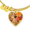 Cute Bullmastiff Print Luxury Heart Charm Bangle-Free Shipping - Deruj.com
