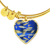 Zebrafish Fish Print Luxury Heart Charm Bangle-Free Shipping - Deruj.com
