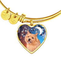 Norwich Terrier Print Luxury Heart Charm Bangle-Free Shipping - Deruj.com