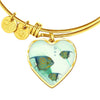 Angelfish Print Heart Pendant Luxury Bangle-Free Shipping - Deruj.com