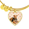 Airedale Terrier Print Luxury Heart Charm Bangle -Free Shipping - Deruj.com