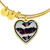 American Flag Skull Print Heart Pendant Bangle-Free Shipping - Deruj.com