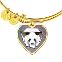Amazing Panda Vector Art Print Heart Pendant Bangle-Free Shipping - Deruj.com