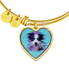 Border Collie Dog Art Print Heart Pendant Bangle-Free Shipping - Deruj.com