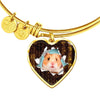 Syrian Hamster Print Heart Pendant Bangle-Free Shipping - Deruj.com