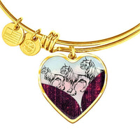 Chinese Crested Dog Art Print Heart Pendant Bangle-Free Shipping - Deruj.com