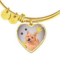 Cute Norwich Terrier Print Luxury Heart Charm Bangle-Free Shipping - Deruj.com