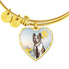 Boston Terrier Print Luxury Heart Charm Bangle-Free Shipping - Deruj.com