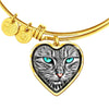 Blue Eyes Cat Print Heart Pendant Bangle-Free Shipping - Deruj.com