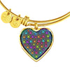 Colorful Paws Print Heart Pendant Bangle-Free Shipping - Deruj.com