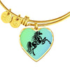 Amazing Horse Vector Print Heart Pendant Bangle-Free Shipping - Deruj.com