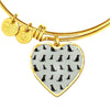 Labrador Retriever Pattern Print Luxury Heart Charm Bangle-Free Shipping - Deruj.com