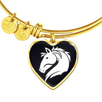 Friesian Horse Vector Art Print Heart Pendant Bangle-Free Shipping - Deruj.com