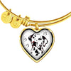 Lovely Dalmatian Dog Print Heart Pendant Bangle-Free Shipping - Deruj.com