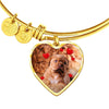 Bordeaux Mastiff Print Luxury Heart Charm Bangle-Free Shipping - Deruj.com