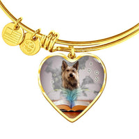 Berger Picard Print Luxury Heart Charm Bangle -Free Shipping - Deruj.com