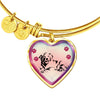 Golden Retriever Dog Print Heart Pendant Bangle-Free Shipping - Deruj.com