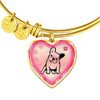 Cute French Bulldog Print Heart Pendant Bangle-Free Shipping - Deruj.com