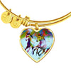 American Quarter Horse Print Heart Pendant Luxury Bangle-Free Shipping - Deruj.com