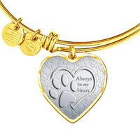 Paws Art Print Heart Pendant Luxury Bangle-Free Shipping - Deruj.com