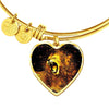 Roaring Lion Art Print Heart Pendant Bangle-Free Shipping - Deruj.com