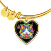 Colorful Cat Print Heart Pendant Bangle-Free Shipping - Deruj.com
