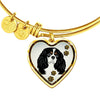 Cavalier King Charles Spaniel Dog Print Heart Pendant Bangle-Free Shipping - Deruj.com