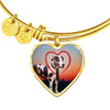 Great Dane Print Luxury Heart Charm Bangle-Free Shipping - Deruj.com