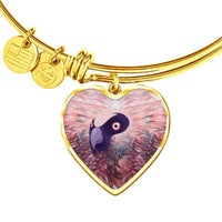 Bearded Vulture Bird Art Print Heart Pendant Luxury Bangle-Free Shipping - Deruj.com