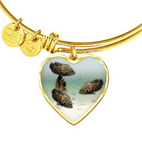 Oscar Fish Print Heart Pendant Luxury Bangle-Free Shipping - Deruj.com