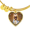 Australian Silky Terrier Dog Print Heart Pendant Bangle-Free Shipping - Deruj.com