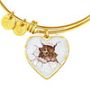 Amazing Cat Art Print Heart Pendant Bangle-Free Shipping - Deruj.com