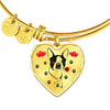 Cute Boston Terrier Print Heart Pendant Luxury Bangle-Free Shipping - Deruj.com