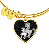 Cute Unicorn Print Heart Pendant Luxury Bangle-Free Shipping - Deruj.com