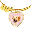 Labrador Retriever Print Heart Pendant Bangle-Free Shipping - Deruj.com