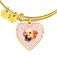 Labrador Retriever Print Heart Pendant Bangle-Free Shipping - Deruj.com