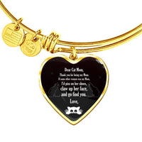 Cute Cat Print Heart Pendant Luxury Bangle-Free Shipping - Deruj.com