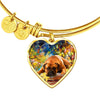 Bullmastiff Print Luxury Heart Charm Bangle-Free Shipping - Deruj.com