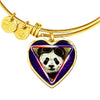 Cute Panda Art Print Heart Pendant Bangle-Free Shipping - Deruj.com
