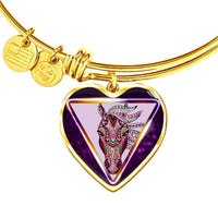 Horse Designer Art Print Heart Pendant Bangle-Free Shipping - Deruj.com