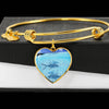 Fish Print Luxury Heart Charm Bangle-Free Shipping - Deruj.com